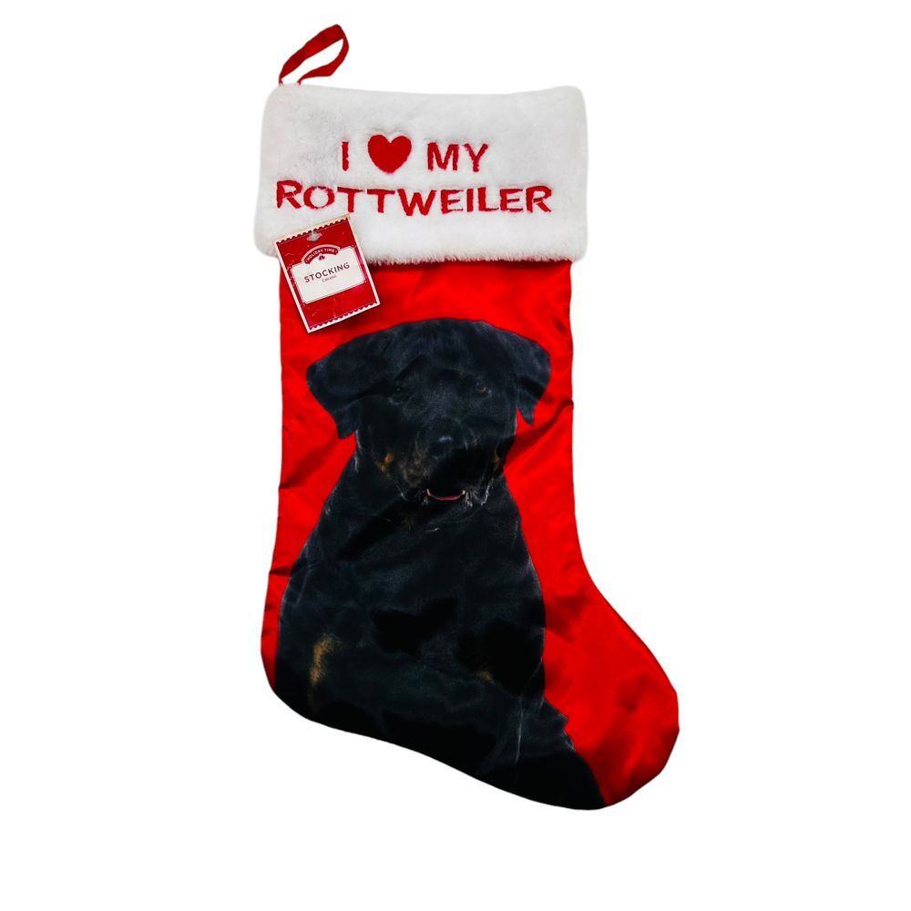 I Love My Rottweiler Christmas Stocking‎ Holiday Time Dog Animal